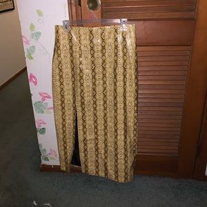 TopShop Snakeskin Skirt Yellow 8 spring